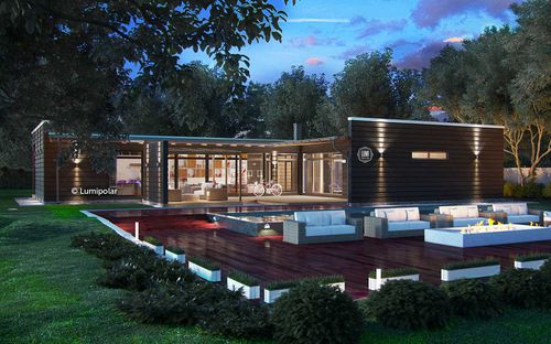 Bâtiment préfabriqué - AMANDA SAUNA 300 - Lumi Polar - modulaire / en bois lamellé-collé / ossature bois