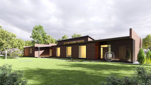 Maison type - RIVIERA 344 - Lumi Polar - moderne / avec terrasse / à bois
