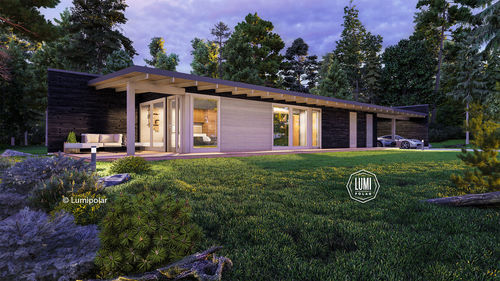 Maison moderne - FJORD 82 - Lumi Polar - contemporaine / de plain-pied / en bois