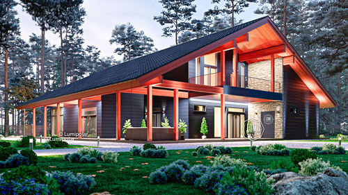 Maison préfabriquée - AMULET 393 - Lumi Polar - contemporaine / avec terrasse / à 2 étages