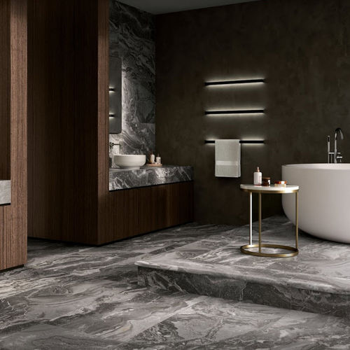 Carrelage en grès cérame - OROBICO GRIS - Exagres - poli / d'intérieur / de salle de bain