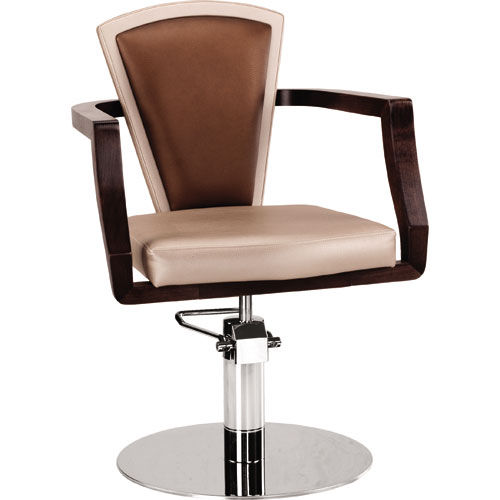 Fauteuil de coiffure en tissu - KING - Ayala - en bois / avec pompe hydraulique / marron