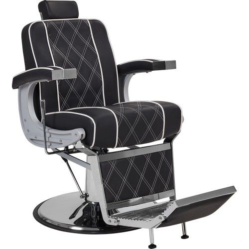 Fauteuil de barbier en tissu - BORG - Ayala - en métal chromé / avec repose-pieds / avec repose-tête