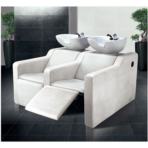 Bac à shampoing avec repose-pieds - IMPERIAL - Ceriotti - en céramique / en cuir / 1 place