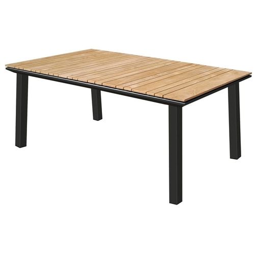 Table contemporaine - SOHO - Pircher - en teck / avec piètement en aluminium / rectangulaire
