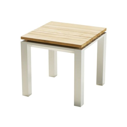 Table d'appoint contemporaine - CUBE  - Pircher - en teck / avec piètement en aluminium / carrée