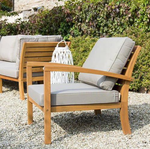 Fauteuil contemporain - FLOR - Pircher - en tissu / en bois / avec coussin amovible