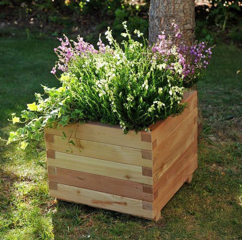 Jardinière en mélèze - PROMENADE - Pircher - rectangulaire / carrée / contemporaine