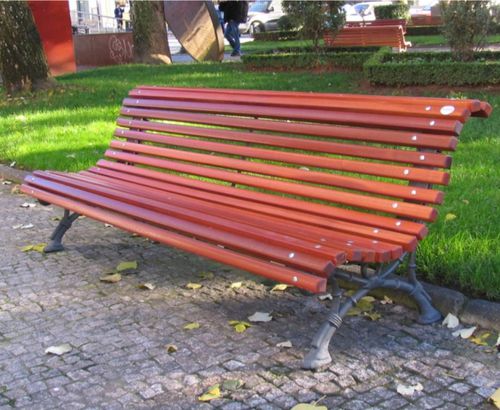 Banc public classique - ROMANTICO - Bragmaia - en bois / en fonte / avec dossier