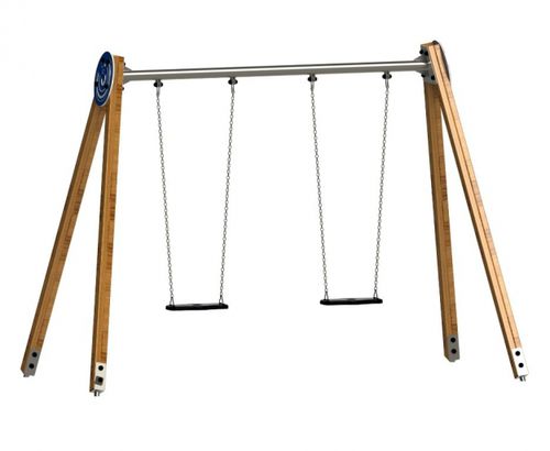 Balançoire en aluminium - ZEA - Bragmaia - en bois / pour parc de jeux / double