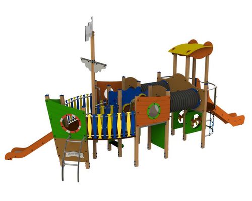 Structure de jeu pour aire de jeux - LANCHA  - Bragmaia - en HDPE / en bois / en acier inoxydable