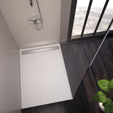 Receveur de douche rectangulaire - SLOPE - Aquaestil plus - à poser / extra plat / en fonte
