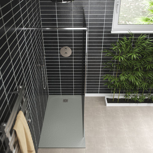 Receveur de douche rectangulaire - STONE - Aquaestil plus - à poser / extra plat / en marbre