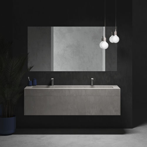 Meuble vasque double - GAIA + HATYSA - Riluxa - mural / en Corian® / contemporain