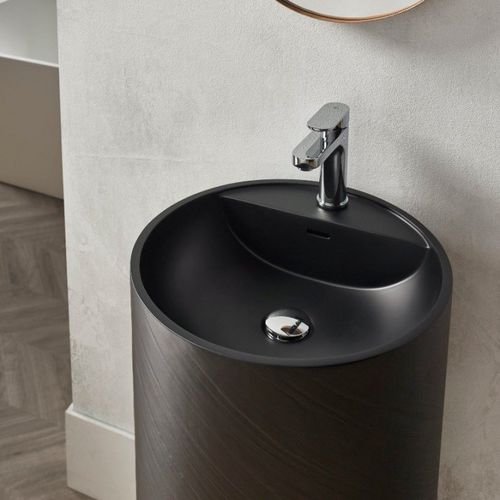 Vasque sur pied - DUSK  - Riluxa - en Solid Surface / ronde / 1 trou