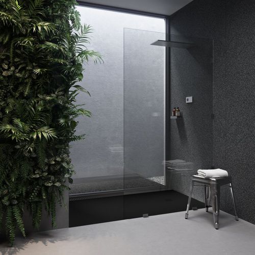 Receveur de douche rectangulaire - ORION SLIM DEEP NOCTURNE - Riluxa - à encastrer / surélevé / en Corian®
