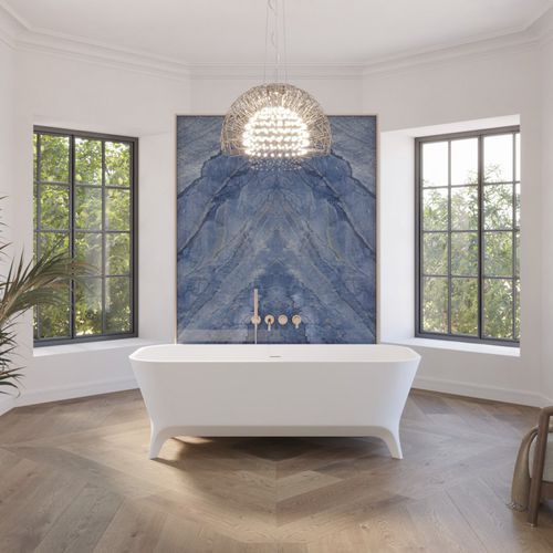Baignoire ovale - MIRAM - Riluxa - sur pieds / pour habitat / en Solid Surface