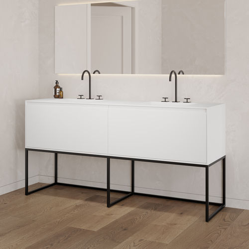 Meuble vasque MDF - GAIA CLASSIC F2AL - Riluxa - double / à poser / en métal