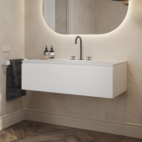 Meuble vasque mural - GAIA CLASSIC 1 - Riluxa - en MDF / en Corian® / contemporain