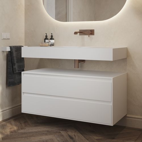 Meuble bas de salle de bain - GAIA CLASSIC 2SP - Riluxa - mural