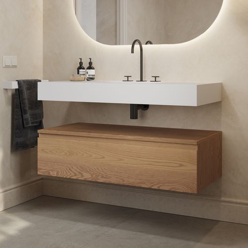 Meuble de salle de bain contemporain - GAIA WOOD 1 - Riluxa - résidentiel / en chêne / mural