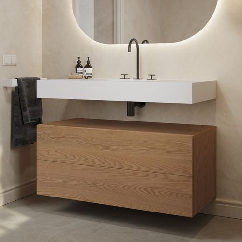 Meuble de salle de bain moderne - GAIA WOOD 2SP - Riluxa - résidentiel / professionnel / en chêne