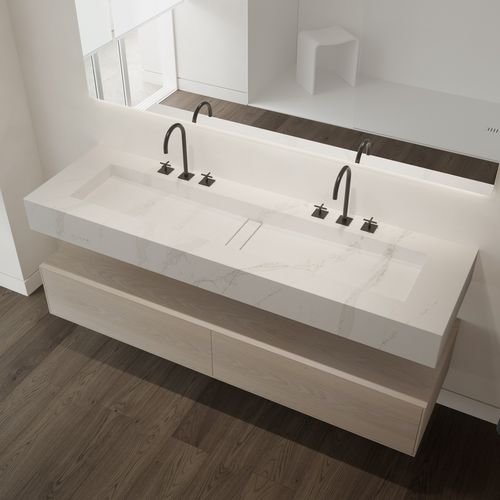 Vasque suspendue - REFLECTION - Riluxa - en Silestone® / rectangulaire / sans trou