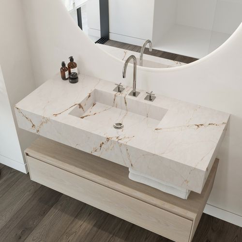Vasque suspendue - ELEGANCE - Riluxa - en Silestone® / rectangulaire / sans trou