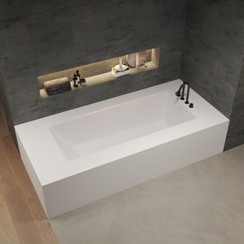 Baignoire pour habitat - AQUILA 2 - Riluxa - en Corian® / contemporaine / blanche