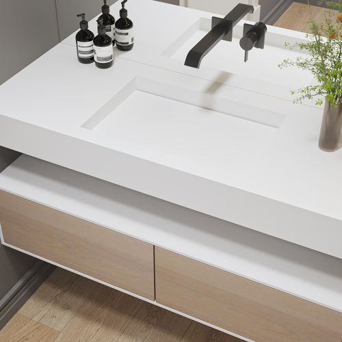 Vasque suspendue - GLIESE SLIM - Riluxa - en marbre / en Corian® / en Solid Surface