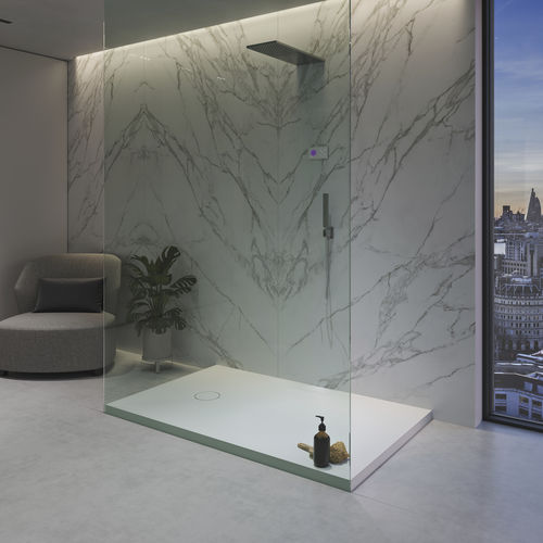 Receveur de douche rectangulaire - ARA - Riluxa - à poser / surélevé / en Corian®