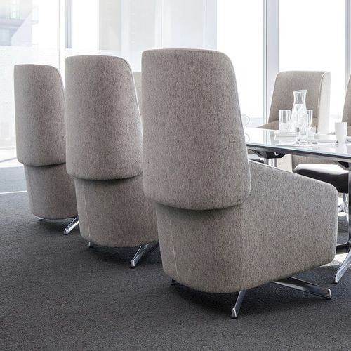 Fauteuil contemporain - COVER - STUDIO TK - en tissu / en aluminium / avec dossier haut