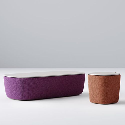 Table basse contemporaine - CESTO - STUDIO TK - en placage de bois / en stratifié / en tissu