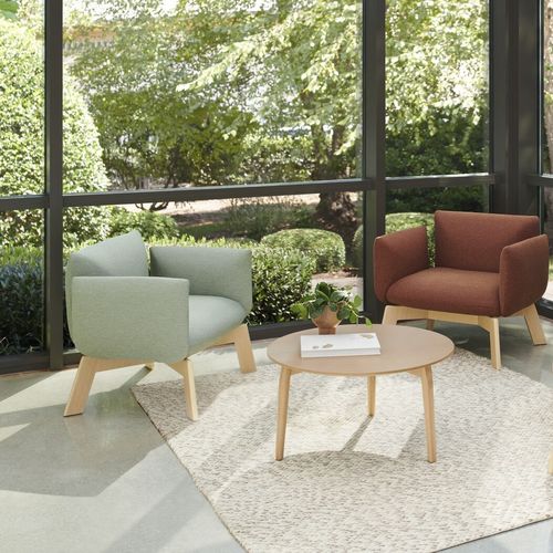 Fauteuil contemporain - PETAL - STUDIO TK - en tissu / en chêne / en contreplaqué