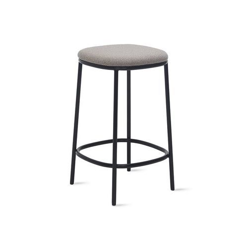 Tabouret de bar contemporain - Santé - STUDIO TK - en placage de bois / en tissu / avec piètement en métal