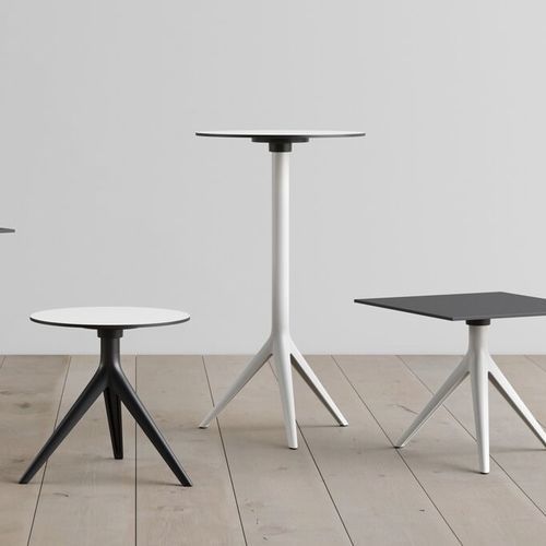 Table mange-debout contemporaine - Mari-Sol - STUDIO TK - en stratifié / avec piètement en acier thermolaqué / ronde