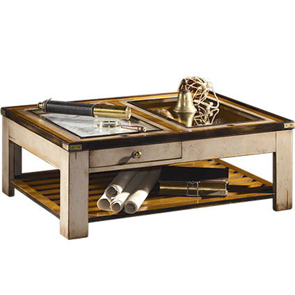 Table basse classique - CT-1042 - Félix Monge - en bois / en verre / avec piètement en bois