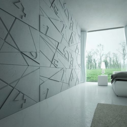 Panneau décoratif mural - PB 14 - vhct - ignifuge / en béton / texturé