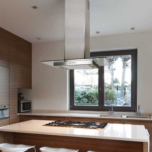 Hotte îlot - LA-90-ST-GL-ISL - Luxair Cooker Hoods Kitchen Extractors - avec éclairage intégré