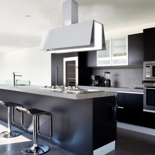 Hotte îlot - LA-100-ANGELO-ISL-SS - Luxair Cooker Hoods Kitchen Extractors - professionnelle / avec éclairage intégré