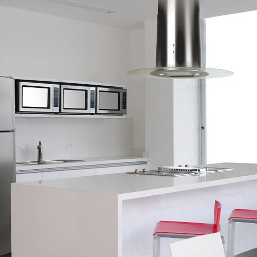 Hotte îlot - LA-90-OVL - Luxair Cooker Hoods Kitchen Extractors - avec éclairage intégré / design original