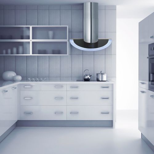 Hotte murale - LA-90-MARS - Luxair Cooker Hoods Kitchen Extractors - avec éclairage intégré / design original / noire
