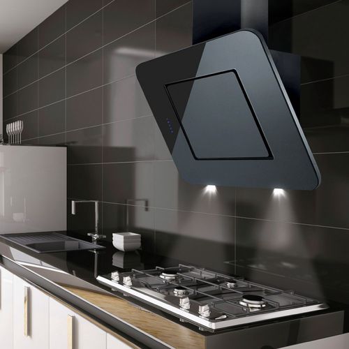 Hotte murale - LA-90-NEXON-BG - Luxair Cooker Hoods Kitchen Extractors - avec éclairage intégré / design original / noire