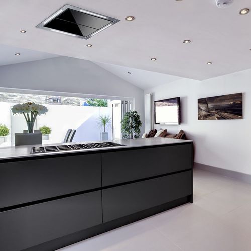 Hotte de plafond - LA-1200-JET - Luxair Cooker Hoods Kitchen Extractors - avec éclairage intégré / noire