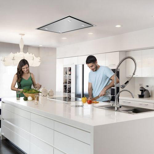 Hotte de plafond - LA-90-DELUX-SS - Luxair Cooker Hoods Kitchen Extractors - avec éclairage intégré