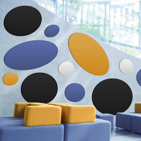 Panneau acoustique pour mur - Moving Designs Ltd - en tissu / perforé / coloré