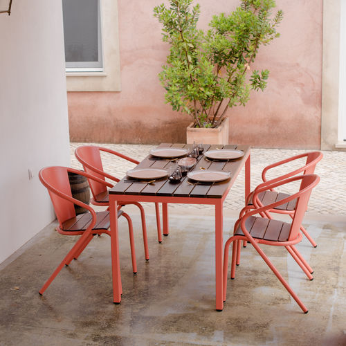 Table contemporaine - BICAtable CLASSIC - BICA chair - en bois / avec piètement en acier / rectangulaire