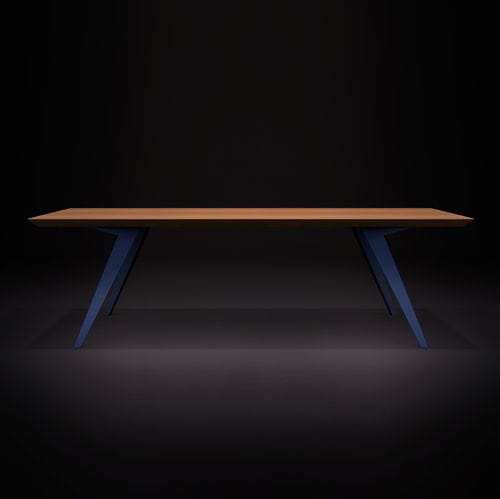 Table à manger contemporaine - BICAdine - BICA chair - en placage de bois / avec piètement en acier / rectangulaire