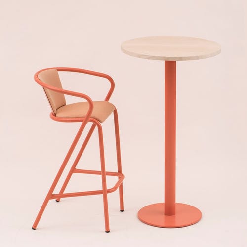 Table mange-debout contemporaine - BICAtable Central High Inborn - BICA chair - en placage de bois / en marbre / avec piètement en acier