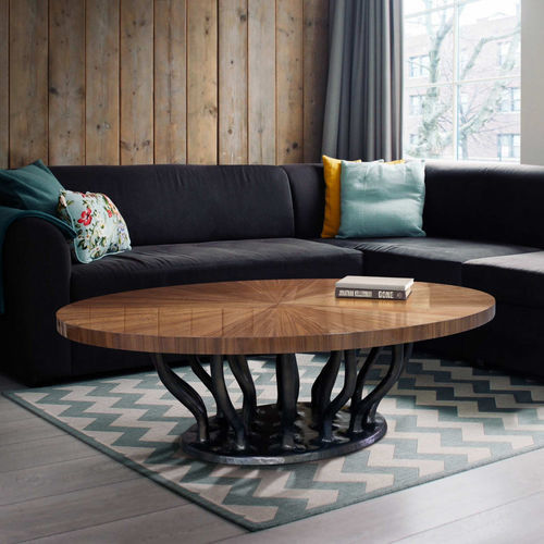Table basse design organique - ALLANA - KARPA - en noyer / avec piètement en fibre de verre / avec piètement en résine